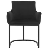 Luxe BukkitBow eetkamerstoel van fluweel met U-vormig metalen onderstel, comfortabele en multifunctionele fauteuil, zithoogte 46,5 cm.