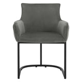 Luxe BukkitBow eetkamerstoel van fluweel met U-vormig metalen onderstel, comfortabele en multifunctionele fauteuil, zithoogte 46,5 cm.