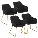 Luxe BukkitBow eetkamerstoel met comfortabel velours zitje, metalen poten en multifunctioneel ontwerp, zithoogte 46 cm.