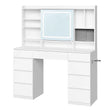 Luxe BukkitBow kaptafel met schuifspiegel, negen laden, stopcontact en USB-poort, elegant meubel voor make-up en accessoires