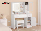 BukkitBow - Luxe Kaptafel met Schuifspiegel - Sieradenkast - Wit