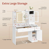BukkitBow - Luxe Kaptafel met Schuifspiegel - Sieradenkast - Wit