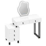 Luxe BukkitBow kaptafel met wolk-spiegel en 5 laden, wit en metaal, elegante en moderne opbergoplossing voor de slaapkamer