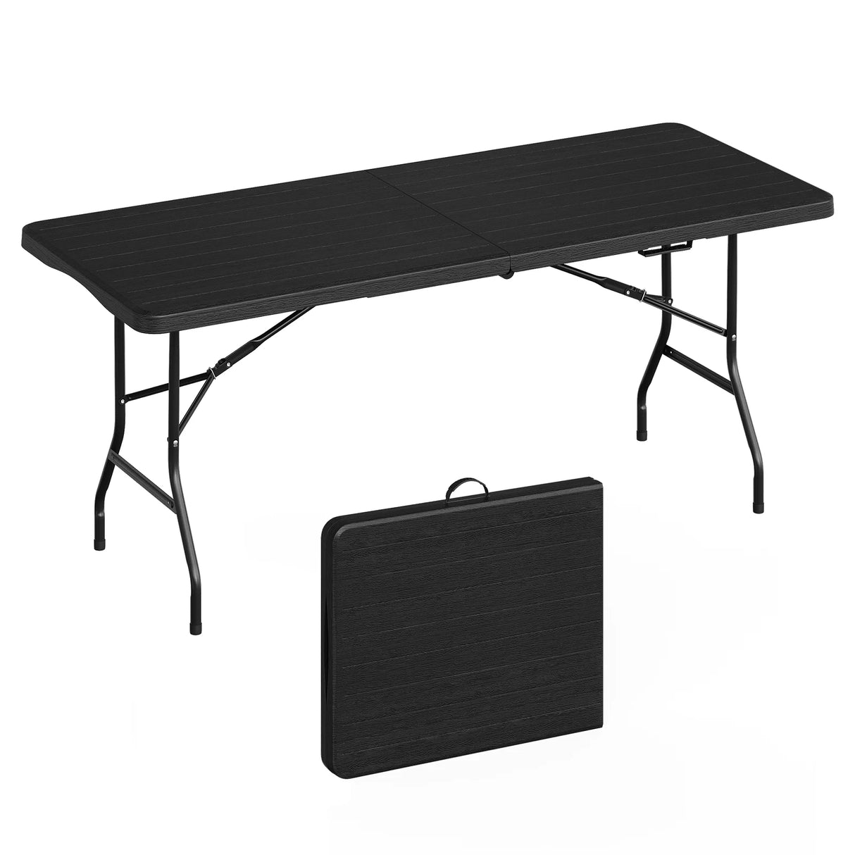 Luxe opvouwbare tuintafel van BukkitBow, 180cm, weerbestendig, geschikt voor buitengebruik, met houten uitstraling.