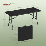 Luxe opvouwbare tuintafel van BukkitBow, 180cm, weerbestendig, geschikt voor buitengebruik, stevig en makkelijk te verplaatsen.