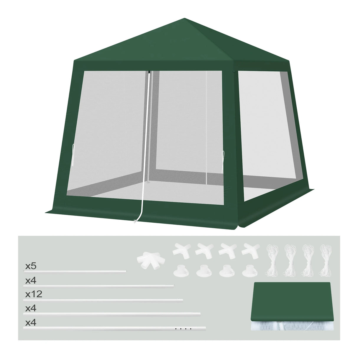 Luxe BukkitBow partytent 3x3m met muggennet en UV-bescherming, geschikt voor buitenfeesten en evenementen