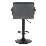 Set van 2 BukkitBow luxe velvet barkrukken met armleuningen, verstelbare hoogte en stijlvolle design voor eetkamer of bar.