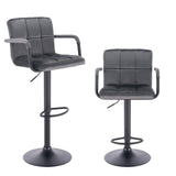 Luxe velvet barkrukken van BukkitBow met armleuning, verstelbare hoogte, set van 2, elegant design voor bar of keuken.