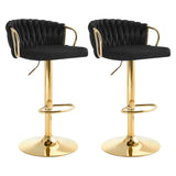 Set van 2 BukkitBow luxe velvet barkrukken met gevlochten rugleuning, stijlvolle zitstoelen voor in de keuken of bar.