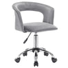 Luxe velvet bureaustoel van BukkitBow met wieltjes, zacht fluwelen bekleding en ergonomisch ontwerp voor comfortabel werken.