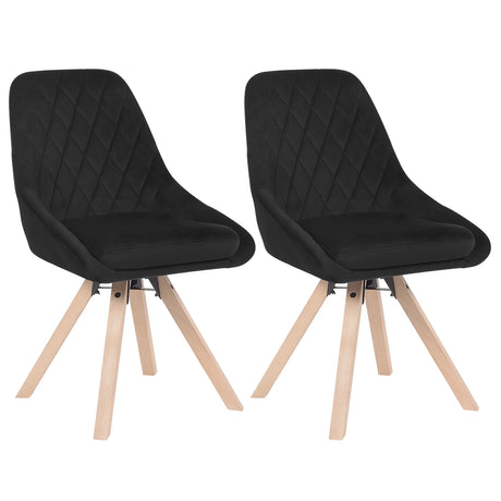 Set van 2 BukkitBow luxe velvet eetkamerstoelen met 360° draaifunctie, moderne en comfortabele design.
