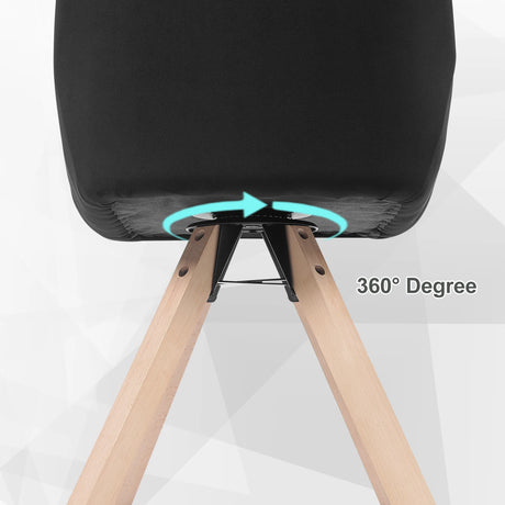 Twee luxe velvet eetkamerstoelen van BukkitBow met 360° draaifunctie, moderne design en comfortabele zitting.