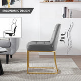 Set van 2 BukkitBow luxe velvet eetkamerstoelen met gouden frame, stijlvolle en comfortabele stoelen voor de eettafel.