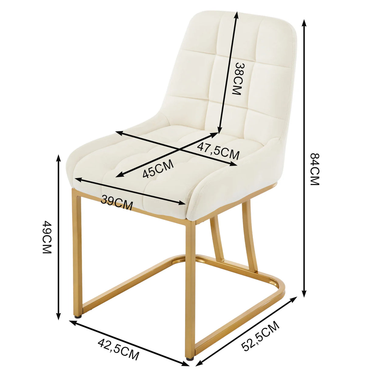Set van 2 BukkitBow luxe velvet eetkamerstoelen met gouden frame, comfortabele zitting en stijlvolle uitstraling.