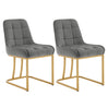 Twee luxe velvet eettafelstoelen van BukkitBow met gouden frame, elegante design en comfortabele zitting, set van 2 stuks