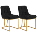 Set van 2 BukkitBow luxe velvet eetkamerstoelen met gouden frame, elegante zitplaatsen met zachte bekleding en stijlvolle afwerking.