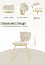 Twee luxe velvet eetkamerstoelen van BukkitBow met gouden onderstellen, elegante en comfortabele zitplaatsen voor de eethoek
