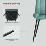 Set van 2 BukkitBow luxe velvet eetkamerstoelen met metalen poten, comfortabel en stijlvol voor moderne eetkamerinterieurs.
