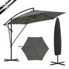 Luxe BukkitBow zwevende parasol van 310 cm met sling en beschermhoes, ideaal voor buitenplaatsen en terrassen.