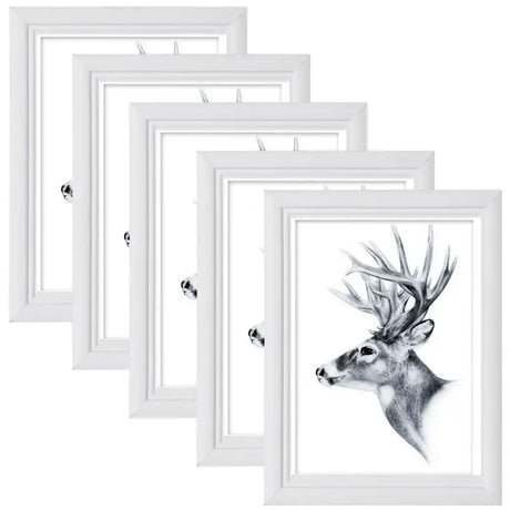 Massief houten fotolijst van BukkitBow, modern design, 5-delige set in diverse maten voor stijlvolle fotopresentatie