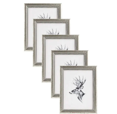 Massieve houten fotolijst van BukkitBow, modern design, 5-delige set in diverse maten, ideale decoratie voor foto's en kunst.