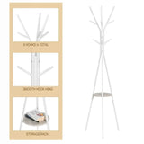 Wit metalen kledingrek van BukkitBow, driehoekig met plankje en negen haken, 180 cm hoog voor kleding en accessoires.