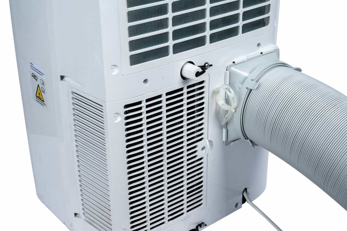 BukkitBow mobiele airconditioner met warmtepomp, Wi-Fi, afvoerslang en raamkit, 9.000 BTU voor effectieve koeling en verwarming