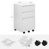 BukkitBow mobiele archiefkast met 3 laden, wielen en rolcontainer voor kantoor en woonkamer, bureau organizer.