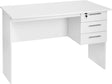 Moderne BukkitBow bureau met 3 laden en slot, 120cm breed, stevig en stijlvol voor kantoor of thuisgebruik.