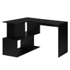 BukkitBow modern hoekbureau met opbergkast in wit of zwart, stabiel en ruim ontwerp, 100x40cm of 80x50cm, geschikt voor thuis of kantoor