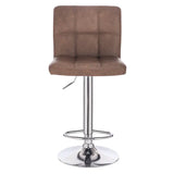 Moderne BukkitBow barkruk met kunstleer en metalen frame, verstelbaar en 360° draaibaar, ergonomisch en stevig met 120 kg draagkracht.