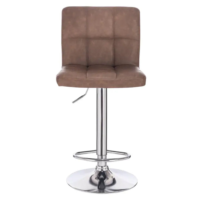 Moderne BukkitBow barkruk met kunstleer en metalen frame, verstelbaar en 360° draaibaar, ergonomisch en stevig met 120 kg draagkracht.