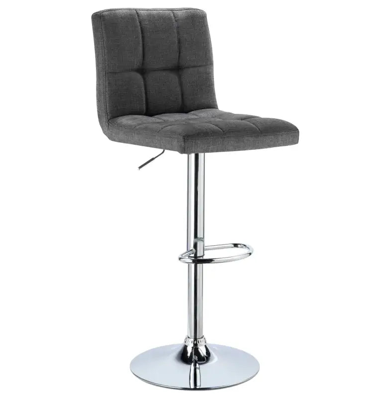 Moderne BukkitBow barkruk met linnen zitting, verchroomd staal, verstelbaar en draaibaar, zithoogte 60-82 cm, comfortabel ontwerp