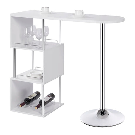 Moderne BukkitBow bartafel met S-vormig rek en flessenhouders, ideaal voor bar of keuken, gemaakt door BukkitBow.