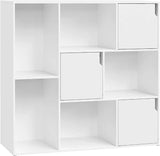 BukkitBow - Moderne Boekenkast met 8 Vakken en Deuren - FSC Hout