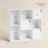 BukkitBow - Moderne Boekenkast met 8 Vakken en Deuren - FSC Hout