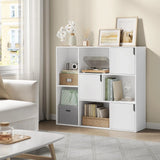 BukkitBow - Moderne Boekenkast met 8 Vakken en Deuren - FSC Hout