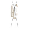 Moderne BukkitBow kledingrek met 9 haken en ronde houten legplank, ideaal voor het organiseren van kleding en accessoires.
