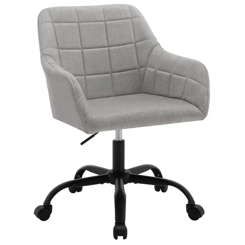 BukkitBow moderne bureaustoel op wielen met linnen/velvet bekleding, metalen frame, verstelbare hoogte en 360° draaibaar ontwerp