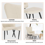 Moderne BukkitBow corduroy fauteuil met voetenbank en retro design, zacht bekleed en comfortabele zitting.