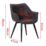 Moderne BukkitBow eetkamerstoel met metalen poten en zachte zitting, ergonomisch design en zithoogte van 44 cm.