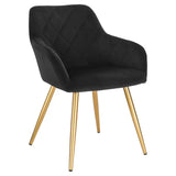 BukkitBow moderne eetkamerstoel van stof en fluweel, ergonomisch en comfortabel met stevige constructie en zithoogte van 47 cm.