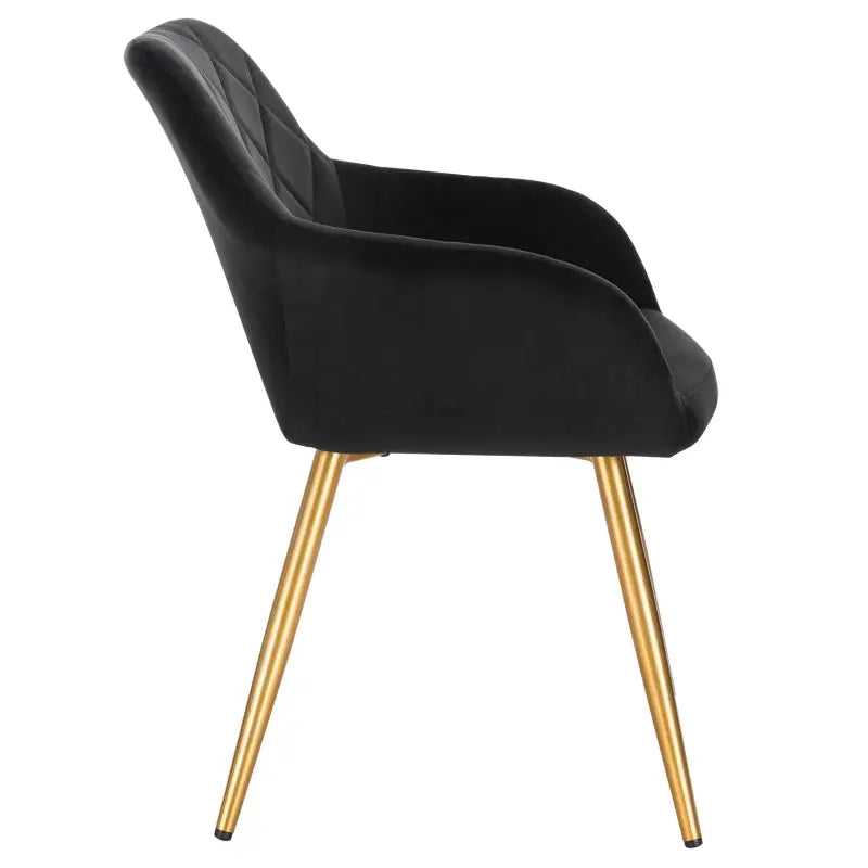 Moderne BukkitBow eetkamerstoel van stof en fluweel, ergonomisch, comfortabel en stevig met een zithoogte van 47cm.