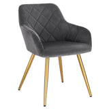 Moderne BukkitBow eetkamerstoel van stof en fluweel, ergonomisch, comfortabel en stevig met een zithoogte van 47 cm.