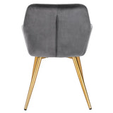 BukkitBow moderne eetkamerstoel van stof en fluweel, ergonomisch en comfortabel, met een zithoogte van 47 cm.