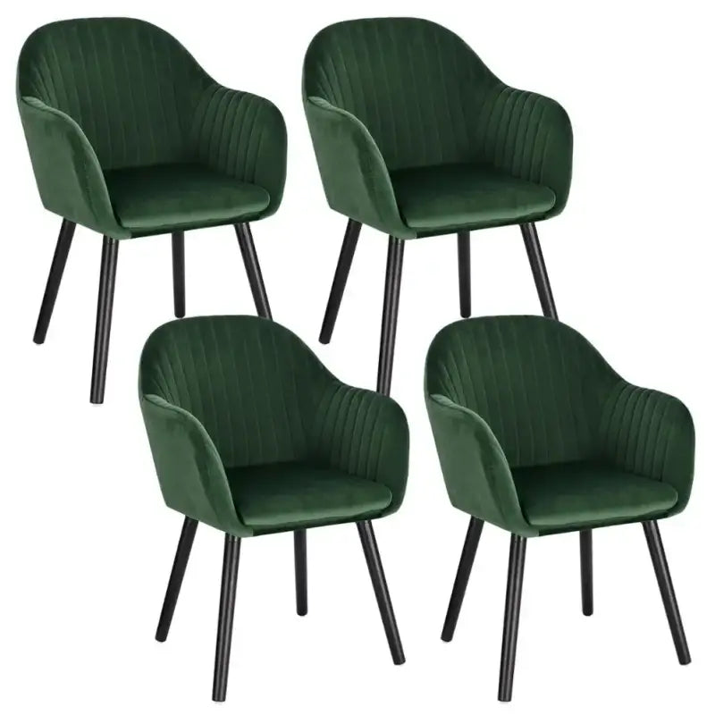 Set van 4 moderne BukkitBow fluwele eetkamerstoelen met massief houten frame en ergonomisch ontwerp, 81x44x40cm, tot 100kg.