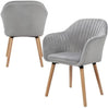 Set van 4 BukkitBow moderne fluwele eetkamerstoelen met massief houten frame en ergonomisch ontwerp, 81x44x40cm, max. 100kg.