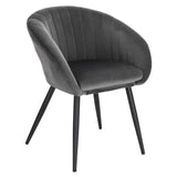 Moderne BukkitBow fluwelen eetkamerstoel met metalen poten, ergonomisch ontwerp en 50 cm zithoogte, comfortabel en stijlvol.
