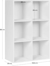 Moderne BukkitBow kubusboekenkast met open vakken, dient als roomdivider en opbergoplossing in een eigentijdse interieurstijl