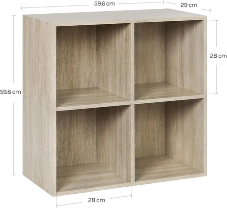 Moderne BukkitBow kubus boekenkast met open vakken, geschikt als roomdivider, zwart met strakke ontwerp, voor woon- of kantoorruimte